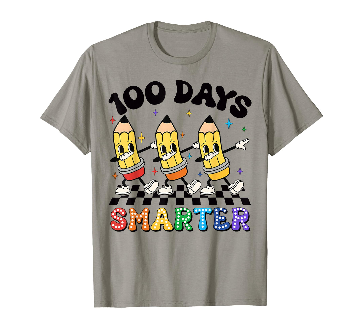 Groovy Dabbing Pencil 100 Days of School Boys Girls Teacher T-Shirt