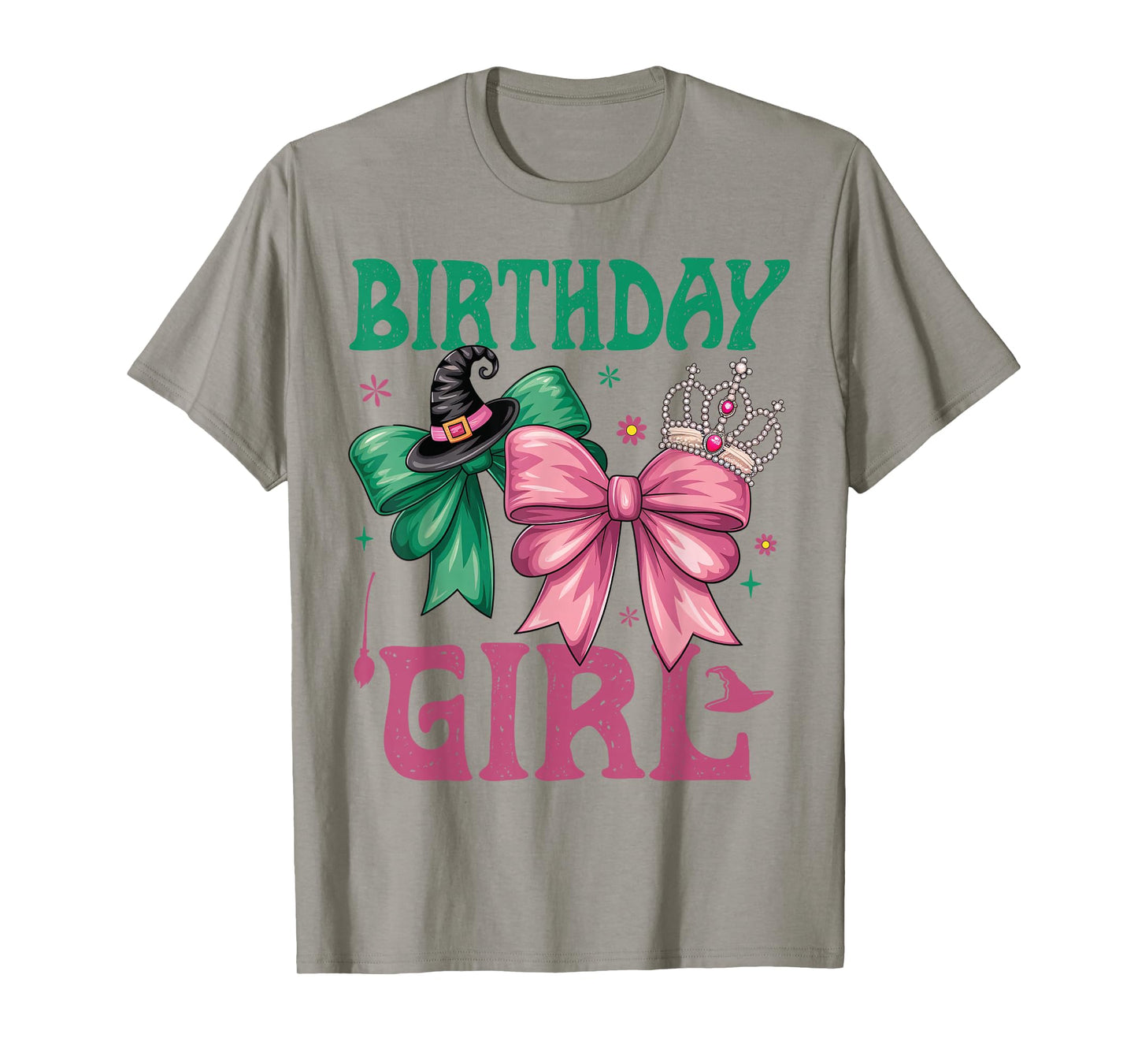 Birthday Girl Pink and Green Birthday Witch Women Girl Kids T-Shirt