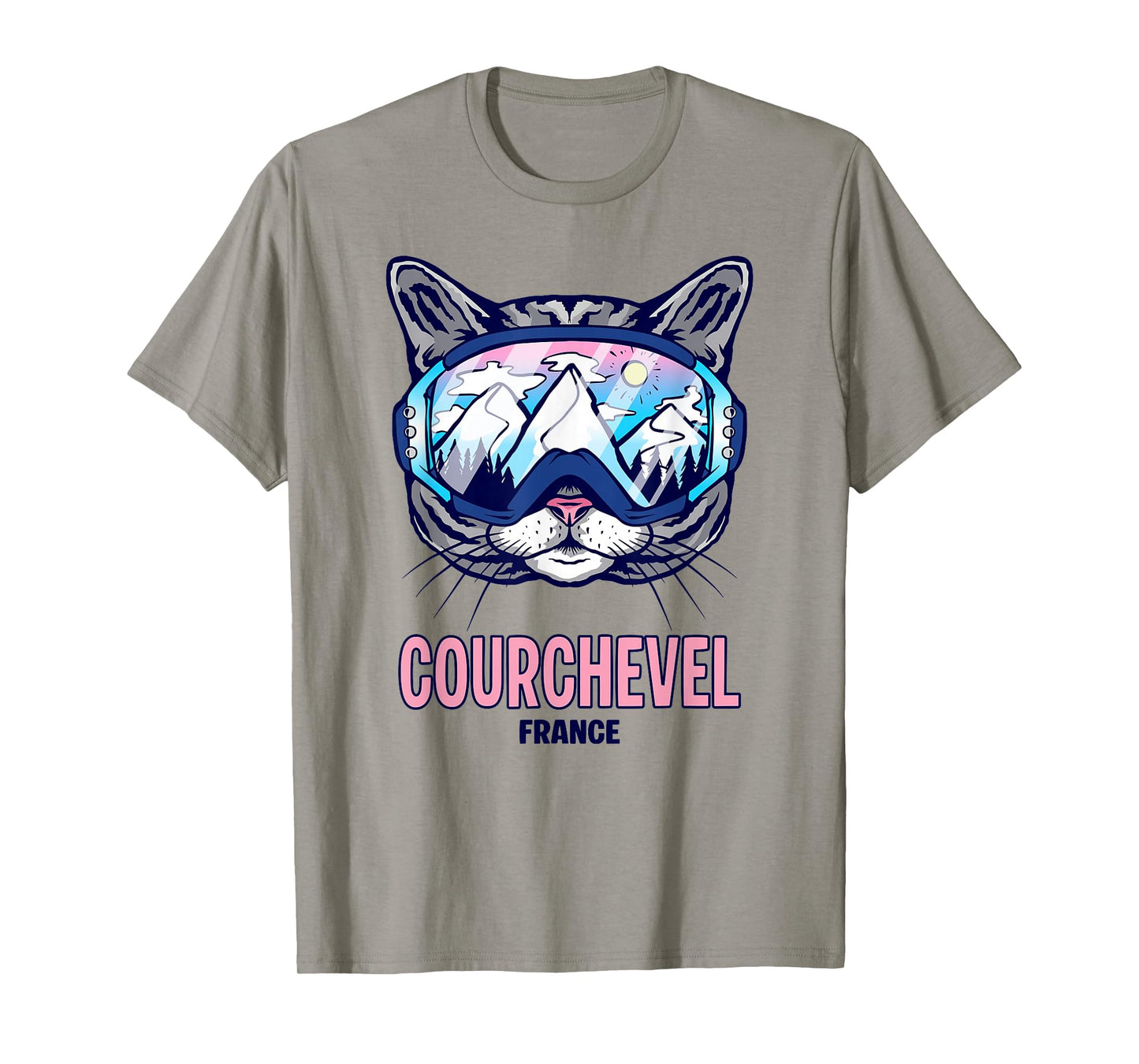Courchevel Cat Ski Goggles Mountain Panorama T-Shirt