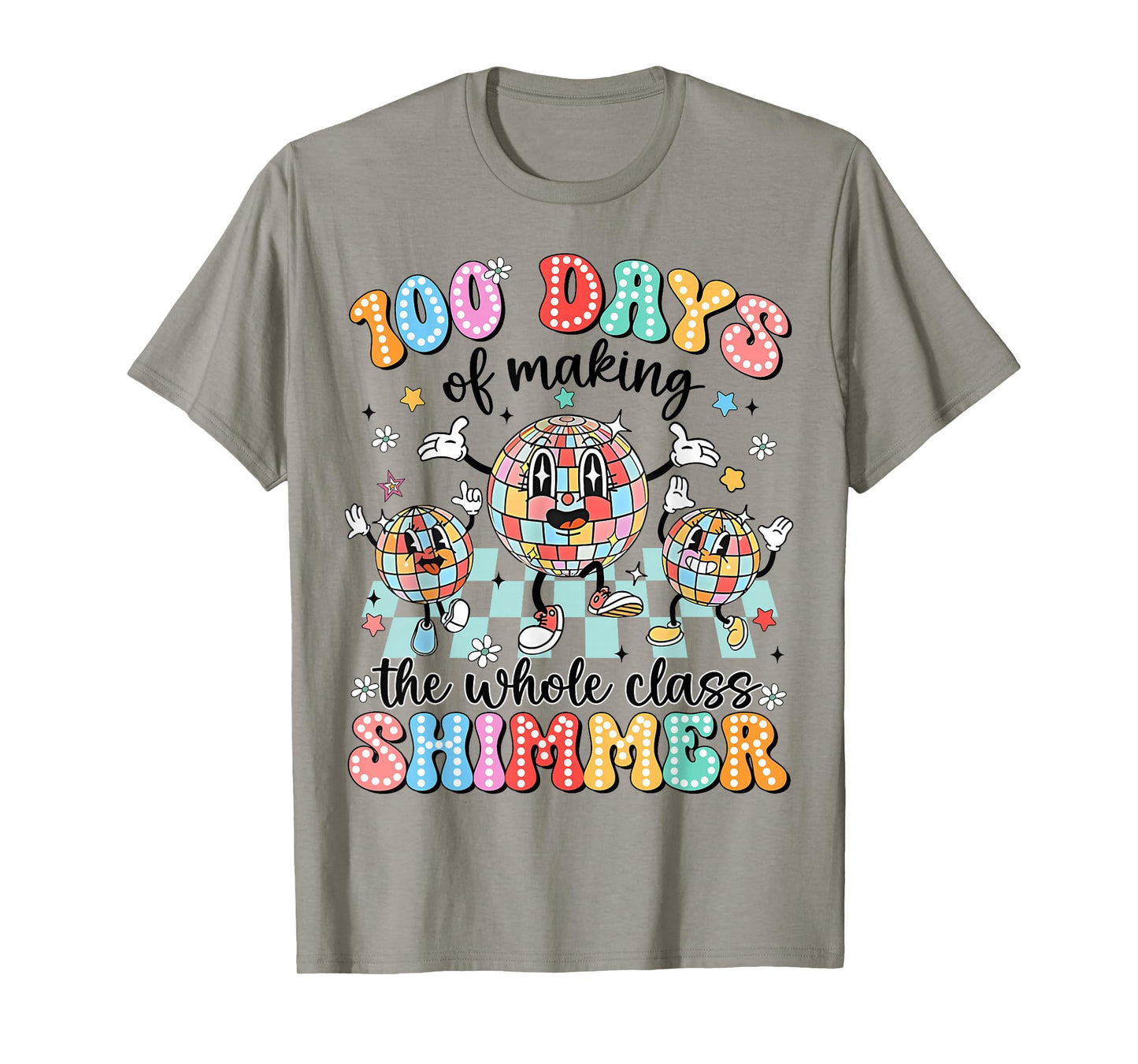 100 Day of School Class Shimmer Funny 100th Day Gift Teacher T-Shirt