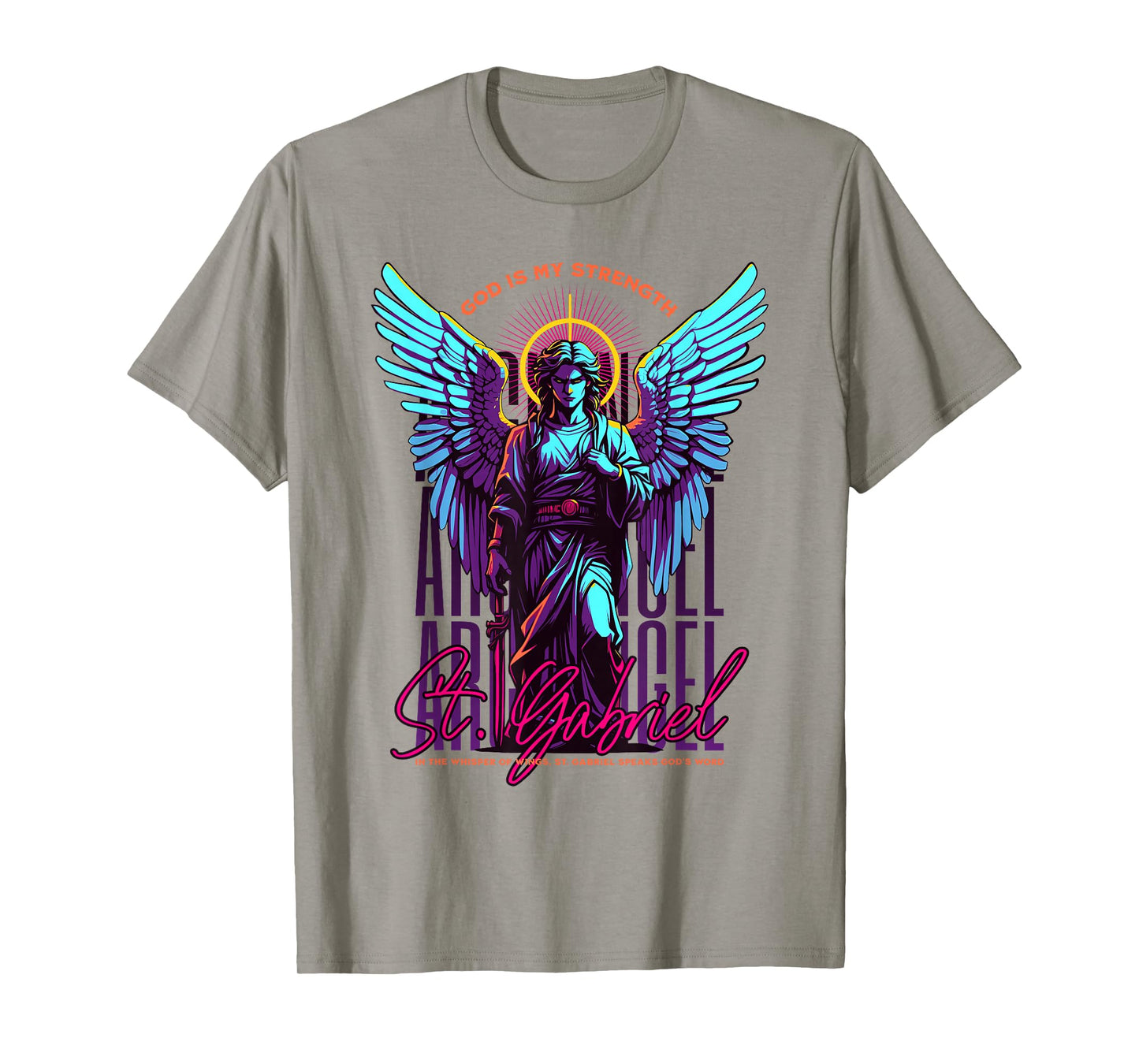 St Gabriel Religious Christian Angel Wings God Strength T-Shirt