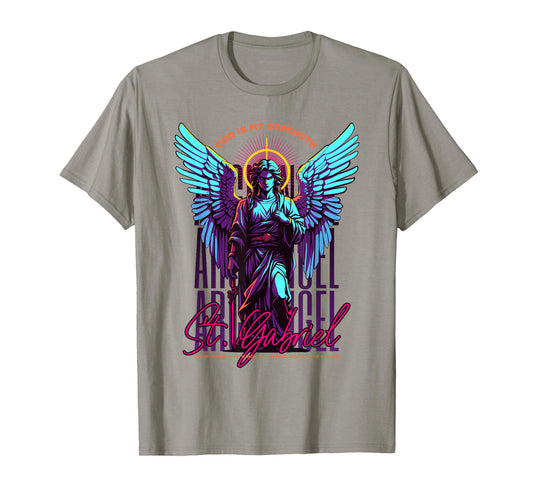 St Gabriel Religious Christian Angel Wings God Strength T-Shirt