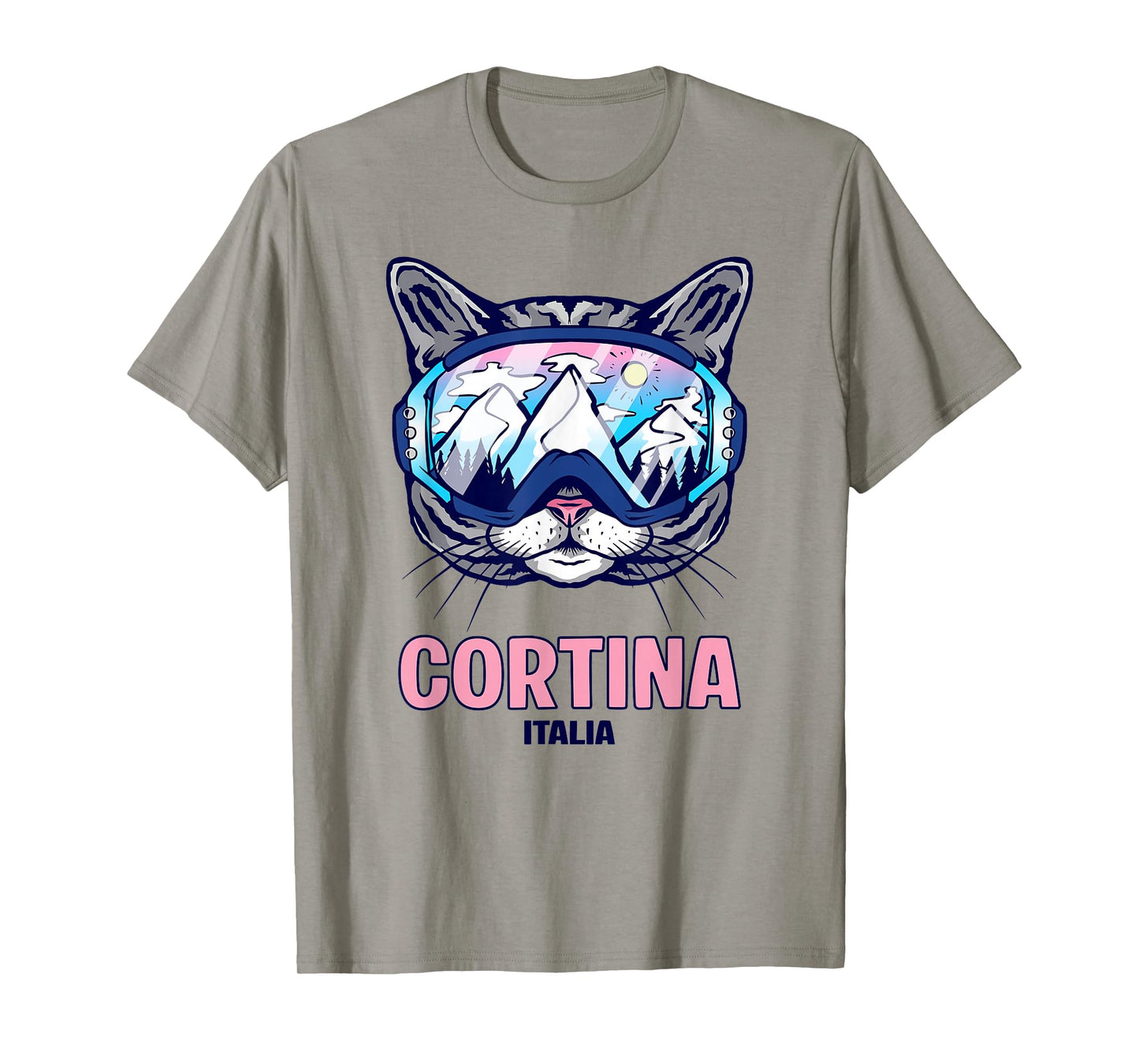 Cortina Cat Ski Goggles Mountain Panorama T-Shirt