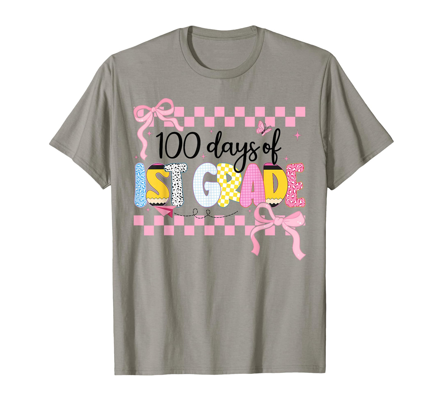 100 Days of 1st Grade Coquette Bow Groovy Teacher Girl Women T-Shirt