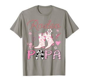 Rodeo Papa Pink Cowgirl Coquette Boots Birthday Girl T-Shirt