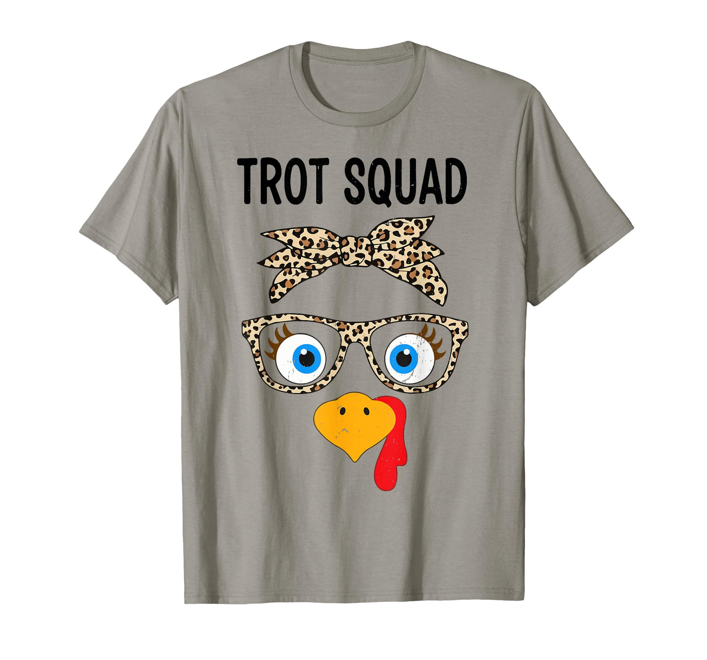 Thanksgiving Running Print Leopard Turkey Trot Squad 2025 T-Shirt