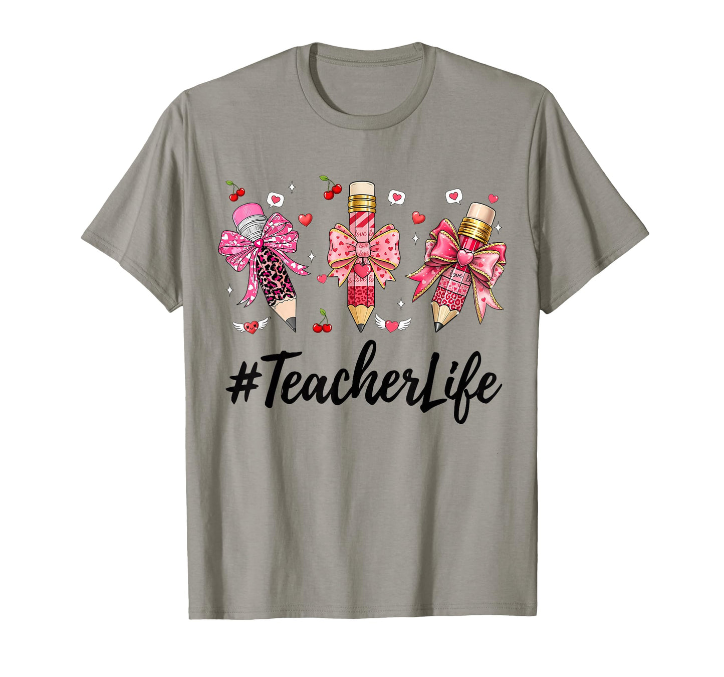 Teacher Valentine Coquette Bow Teacher Valentines Day T-Shirt