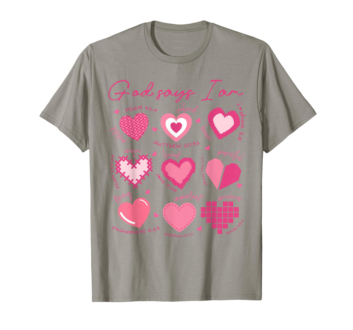 God Says I Am Christian for Girls Teens Women Valentines Day T-Shirt