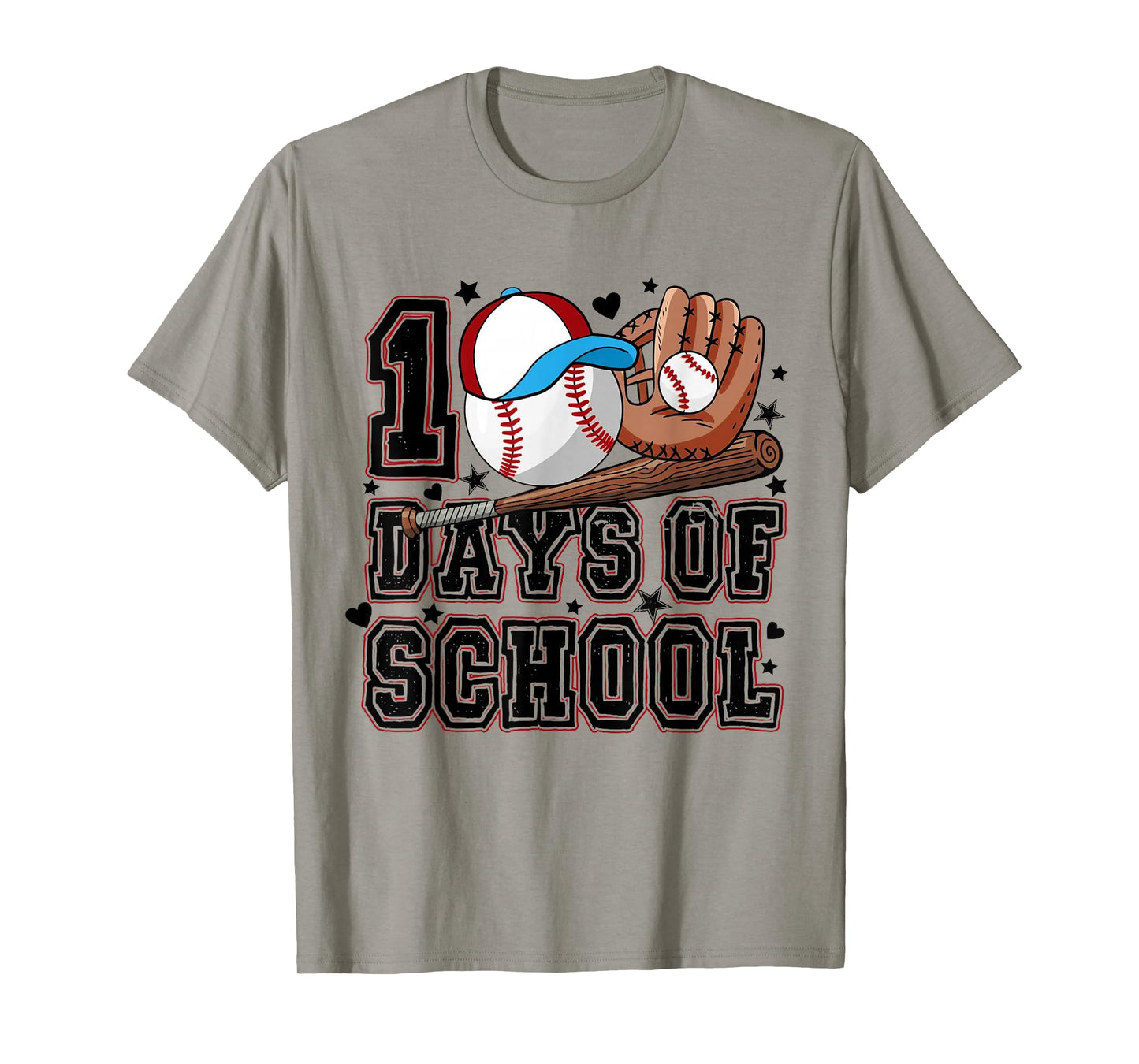 Baseball 100 Days of School Happy 100th Day Teachers Kids T-Shirt