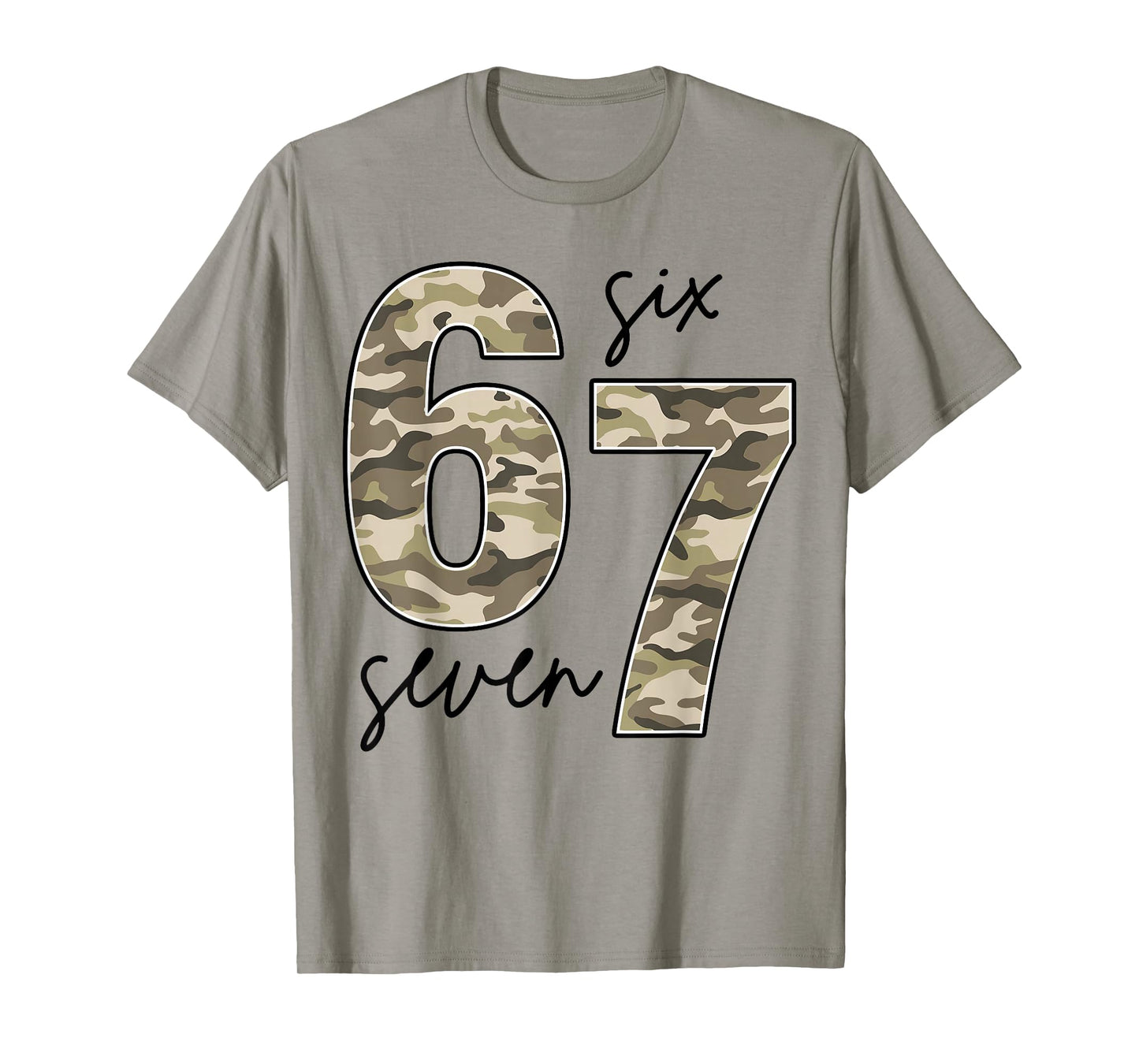 Funny Camo Six Seven 67 Meme T-Shirt