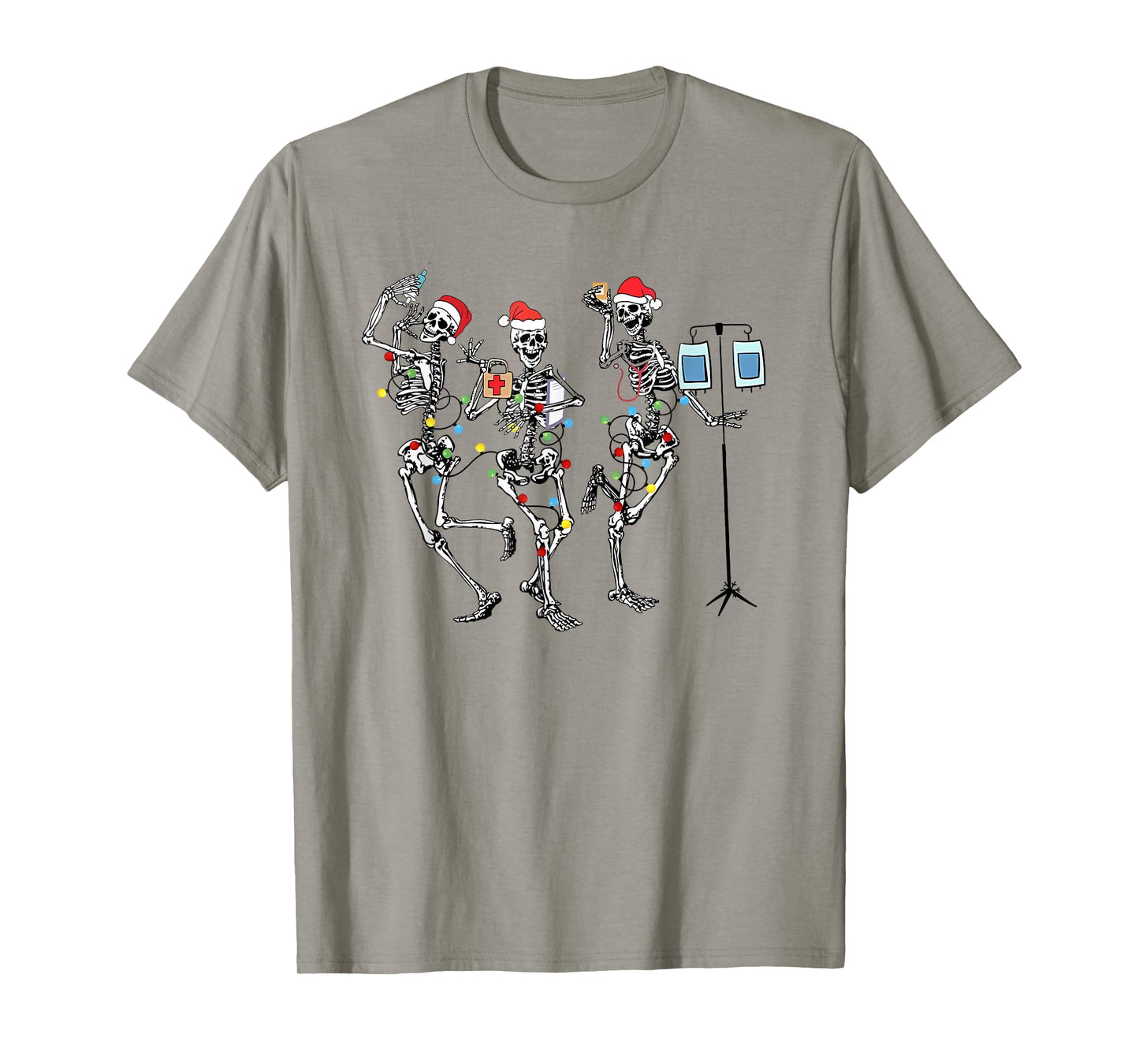 Funny Christmas Nurse Skeleton Dancing Xmas T-Shirt