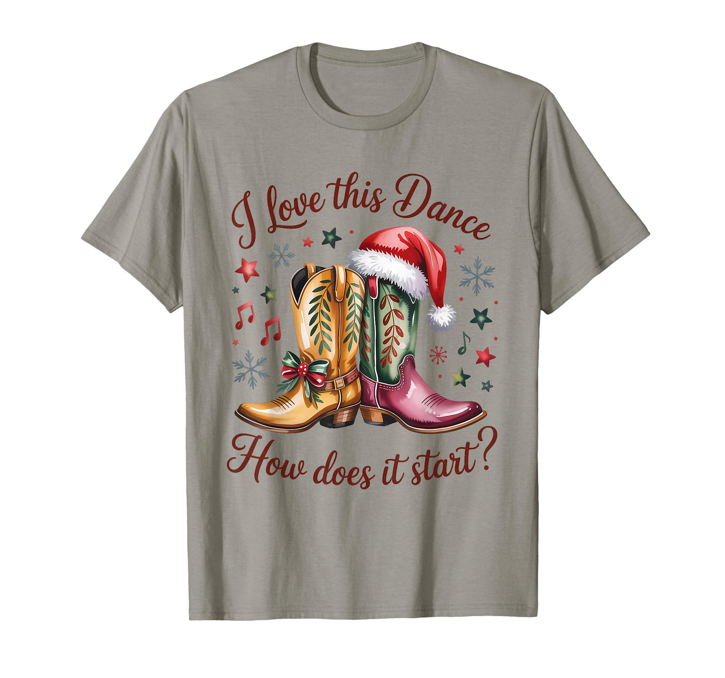I Love This Dance How Does It Start Line Dance Christmas T-Shirt