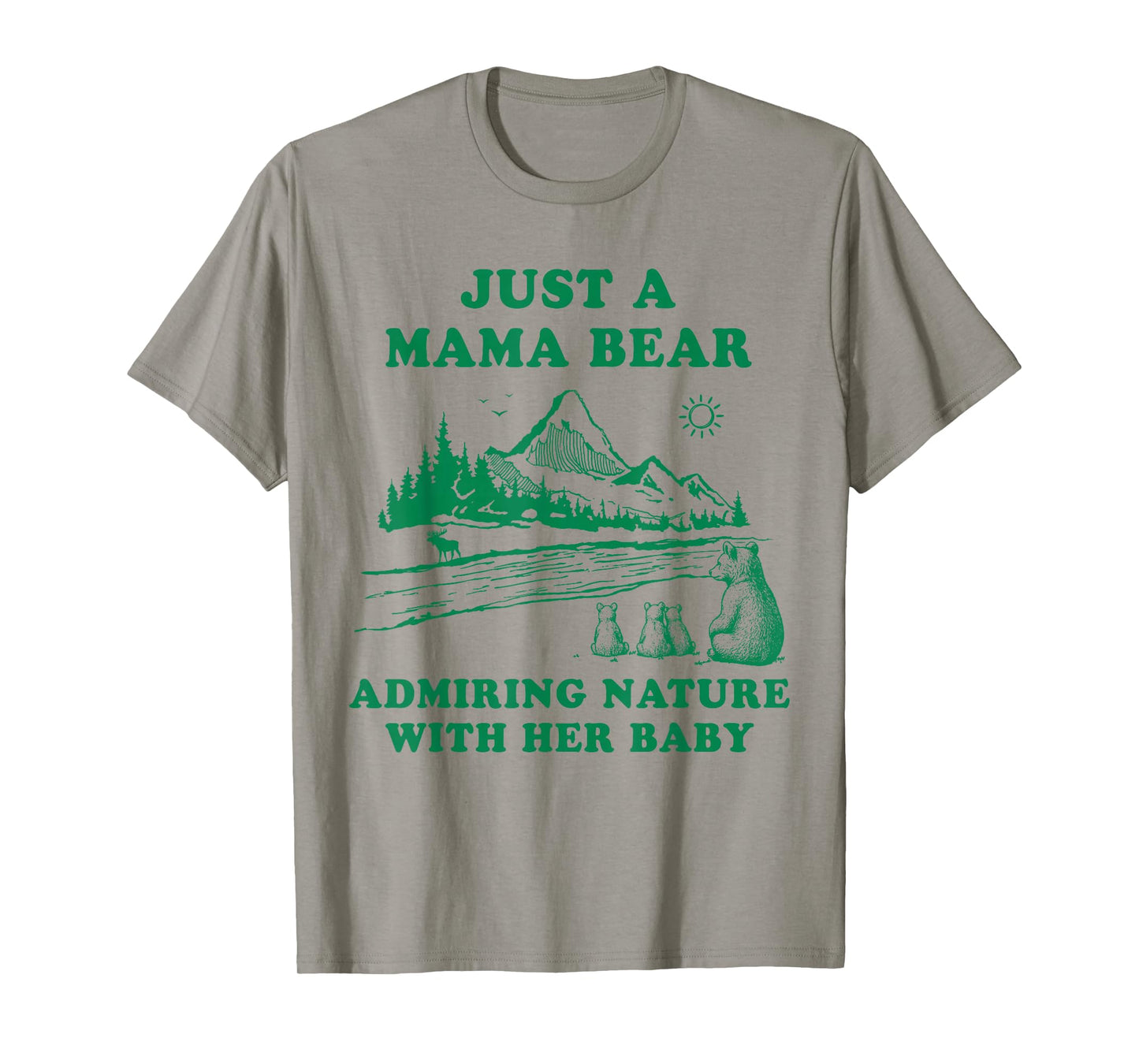 Mama Bear Admiring Nature with Her Baby Hiking Mom Wildlife T-Shirt