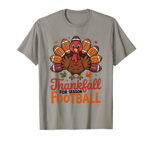 Thankful Football Turkey Thanksgiving Fall Boys Men Women T-Shirt