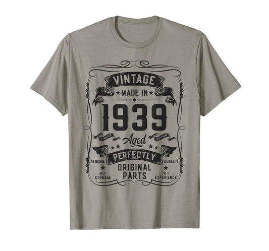 Vintage 1939 87yr 87th Birthday Gifts for Men 87 Years Old T-Shirt