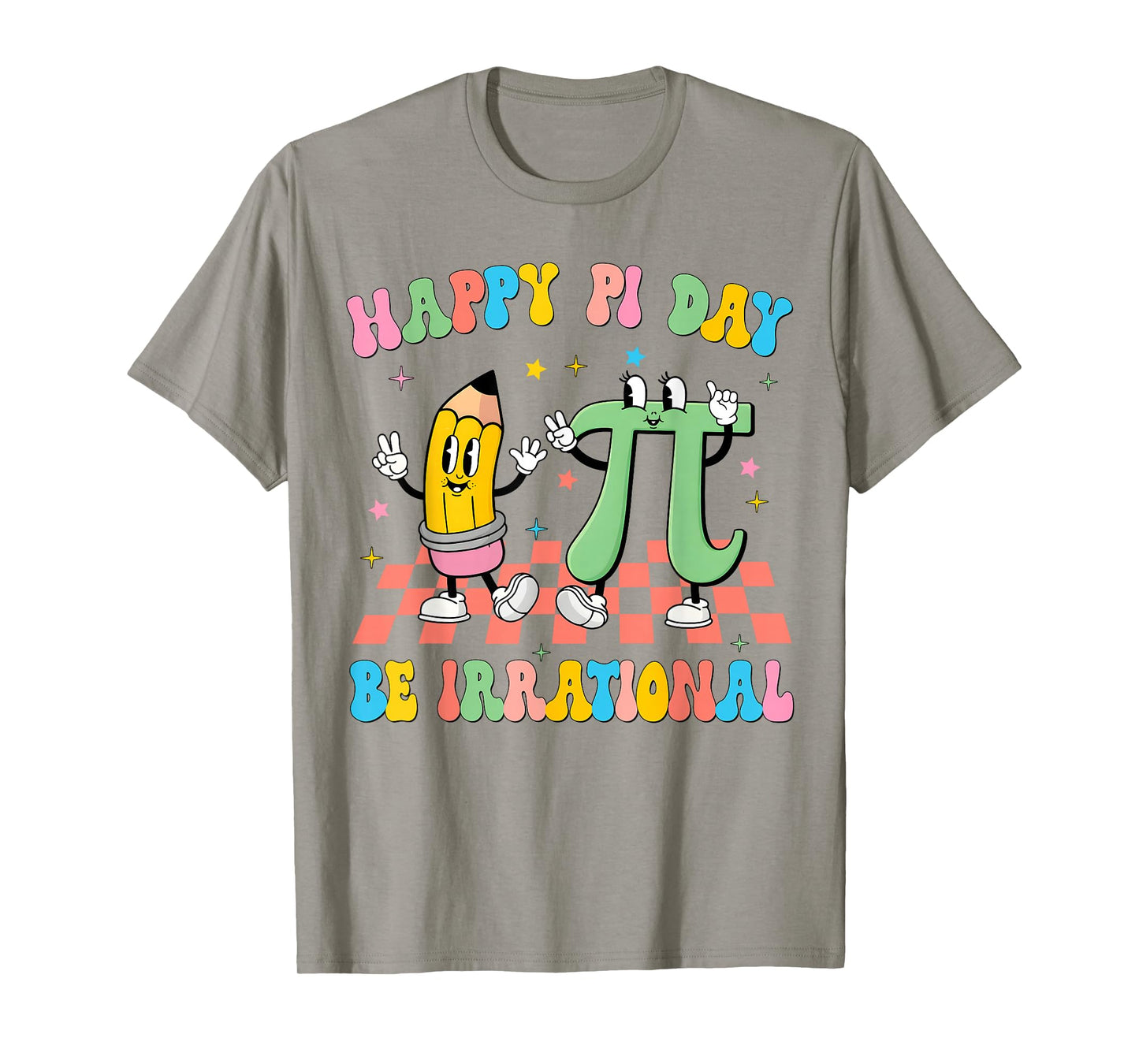 Happy Pi Day Be Irrational Pi 3.14 Teacher Groovy Kid Boy Gi T-Shirt