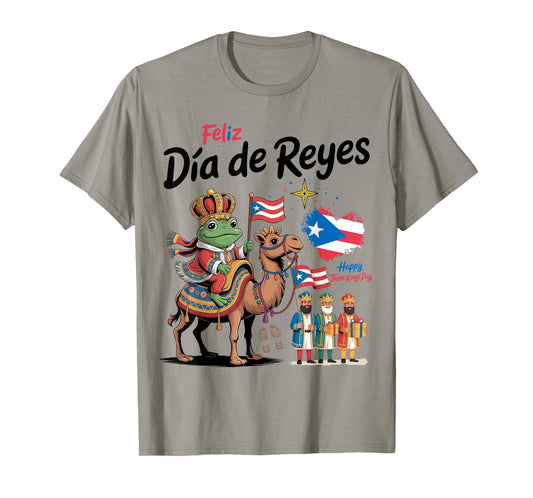 Three Kings Day Puerto Rican Women Idea & Coqui Frog Boricua T-Shirt