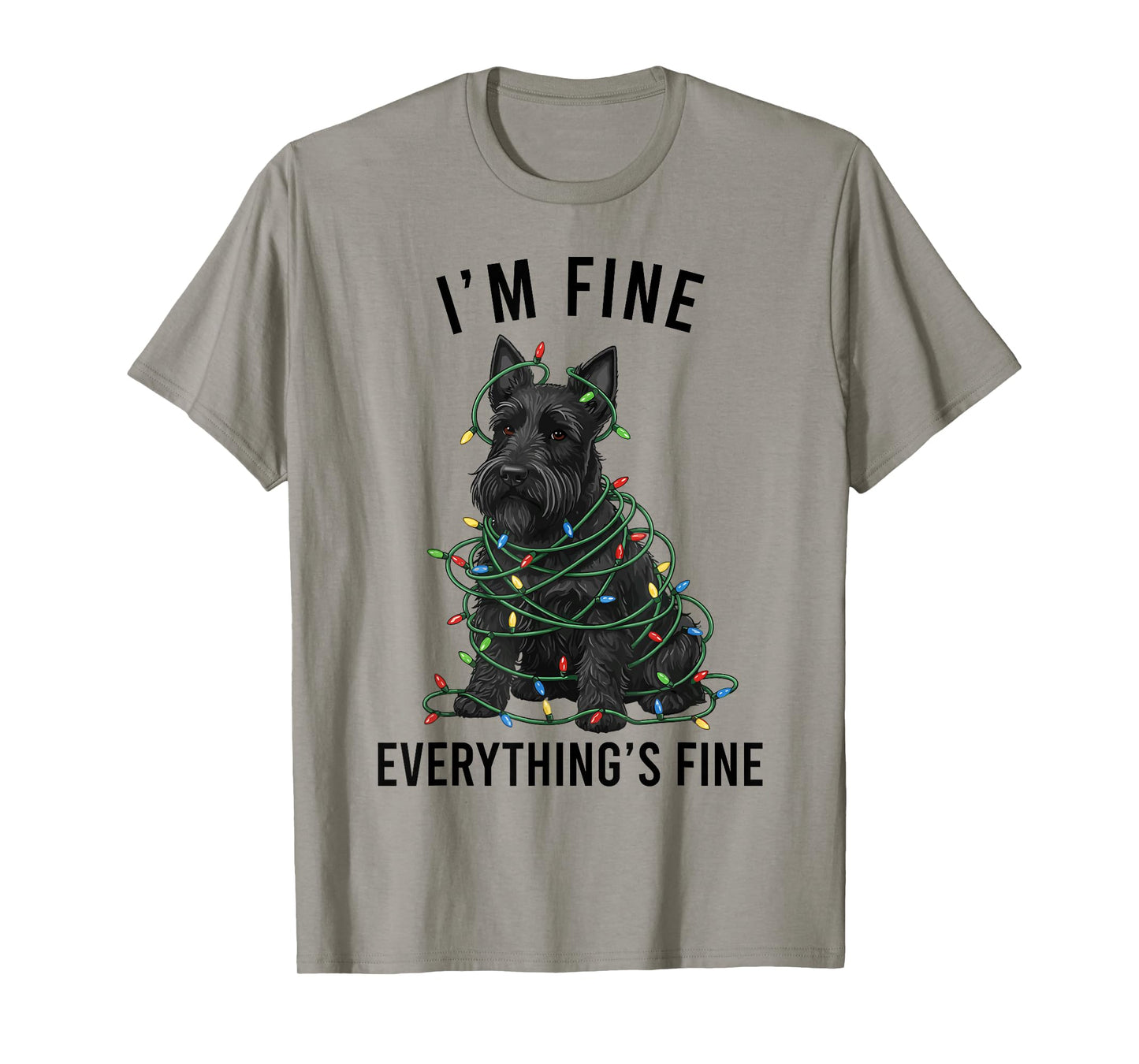 Scottish Terrier Christmas I'm Fine Everything is Fine T-Shirt