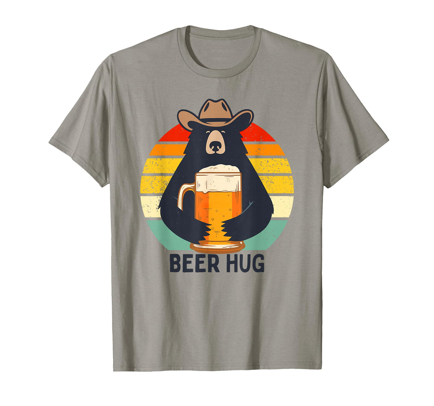 Beer Hug Bear Drinking Rustic Hat Pun Vintage T-Shirt