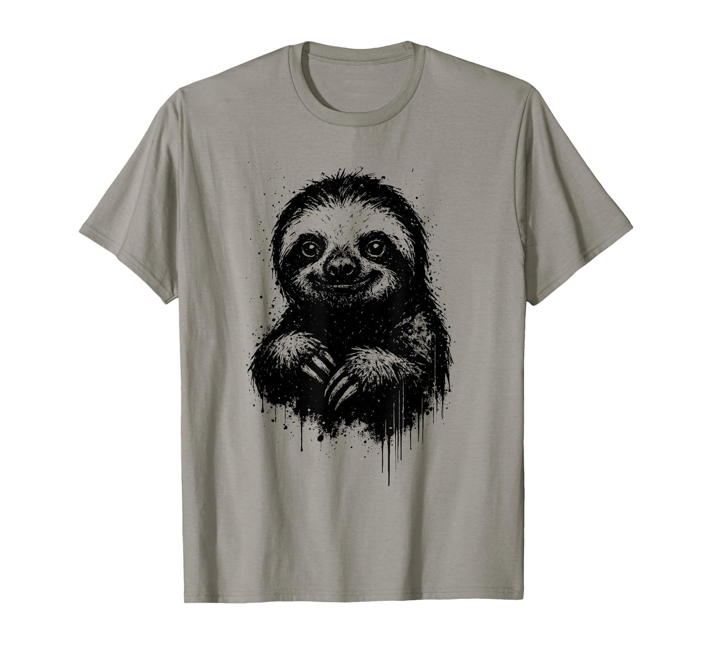 Sloth Ink Art Grunge Lazy Animal Jungle Portrait Rainforest T-Shirt