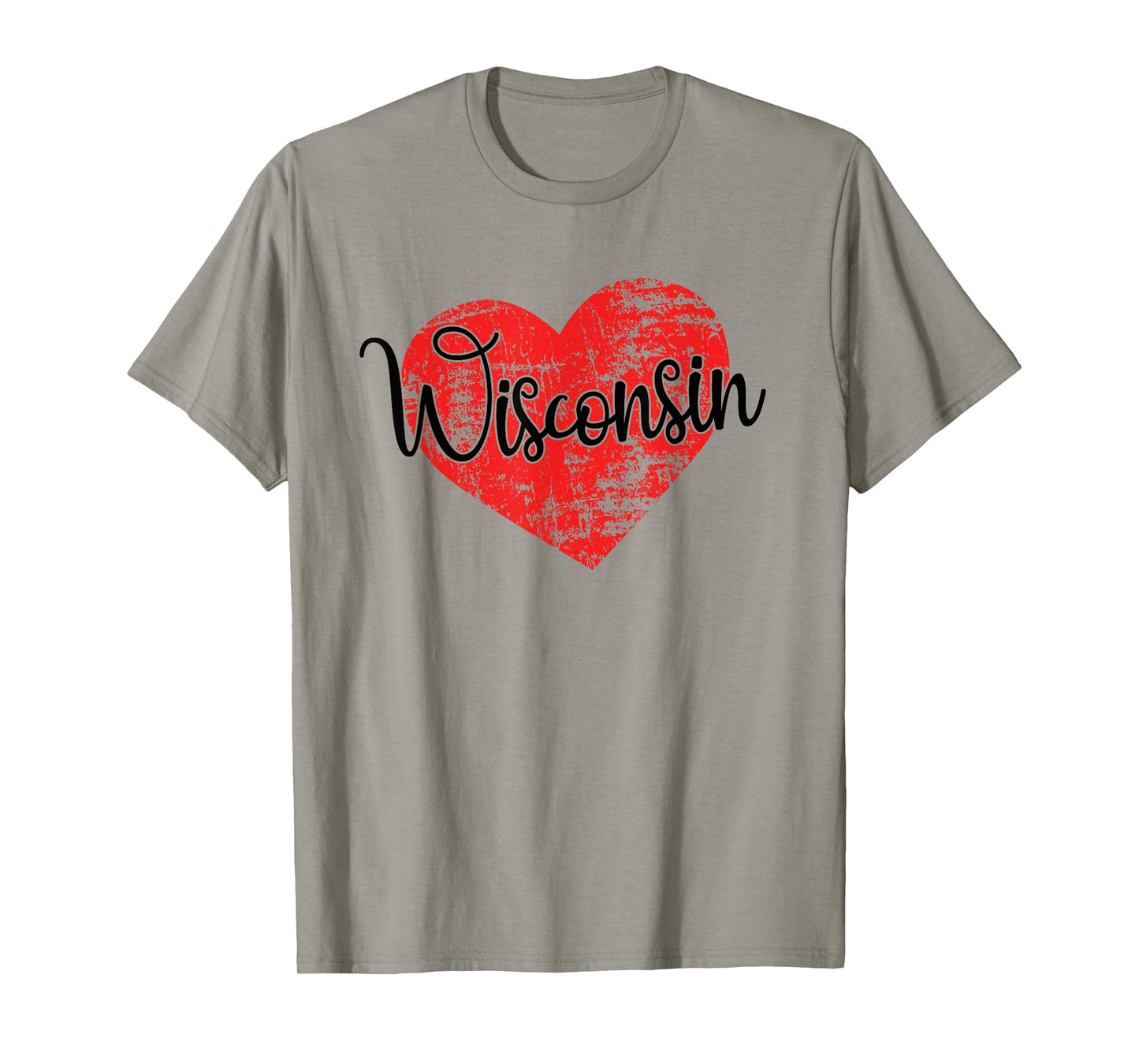 Wisconsin Love Cool Grunge Heart State Love Wisconsin Pride T-Shirt