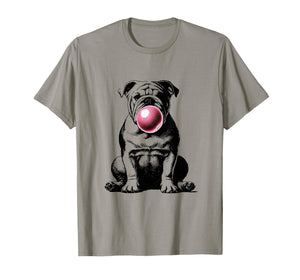 English Bulldog Bubble Gum Vintage Funny Dog Mom Pet Dad T-Shirt
