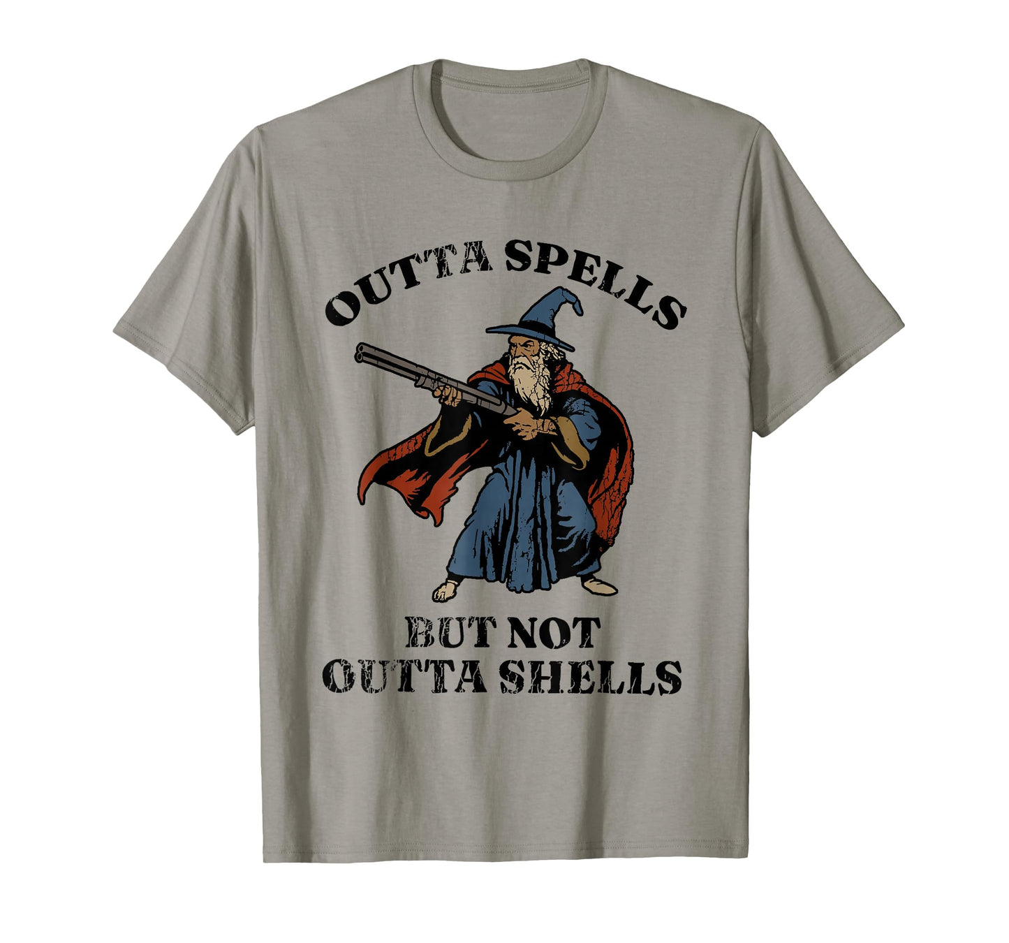 Outta Spells But Not Outta Shells Wizard Fantasy Meme T-Shirt