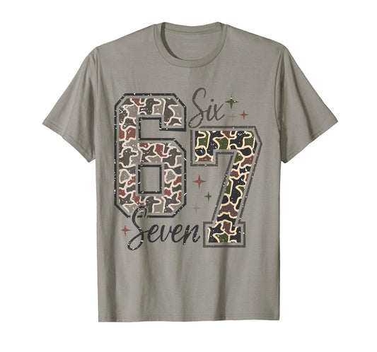 67 Camouflage 6 7 Boys Girls Six Seven Camo Girls & Womens T-Shirt