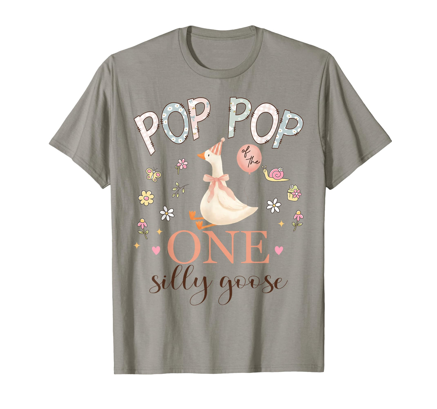 Pop Pop of The One Silly Goose 1st Birthday Girl Matching T-Shirt