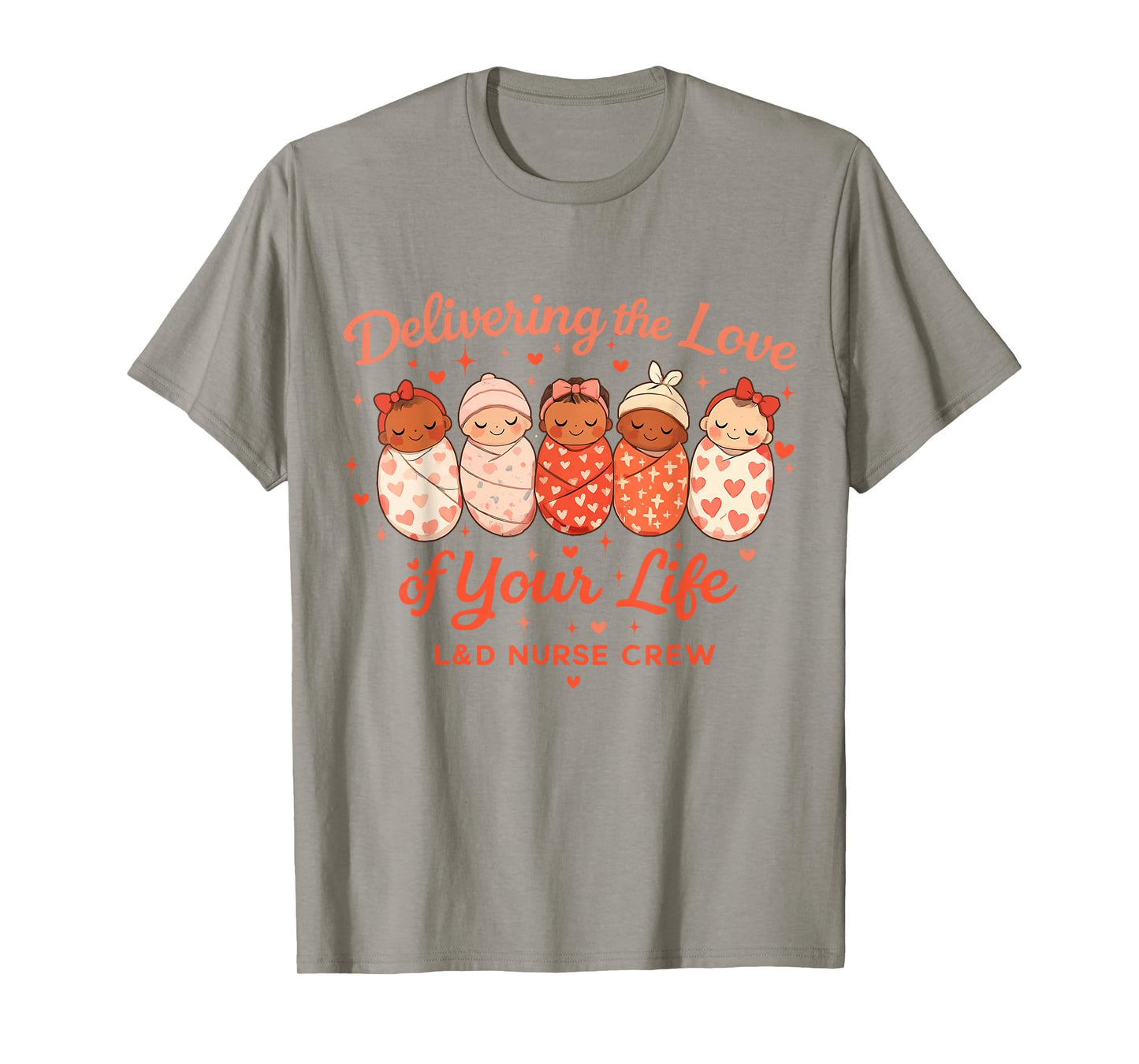 Cute Labor Delivery Nurse Crew Heart Graphic Valentines Day T-Shirt
