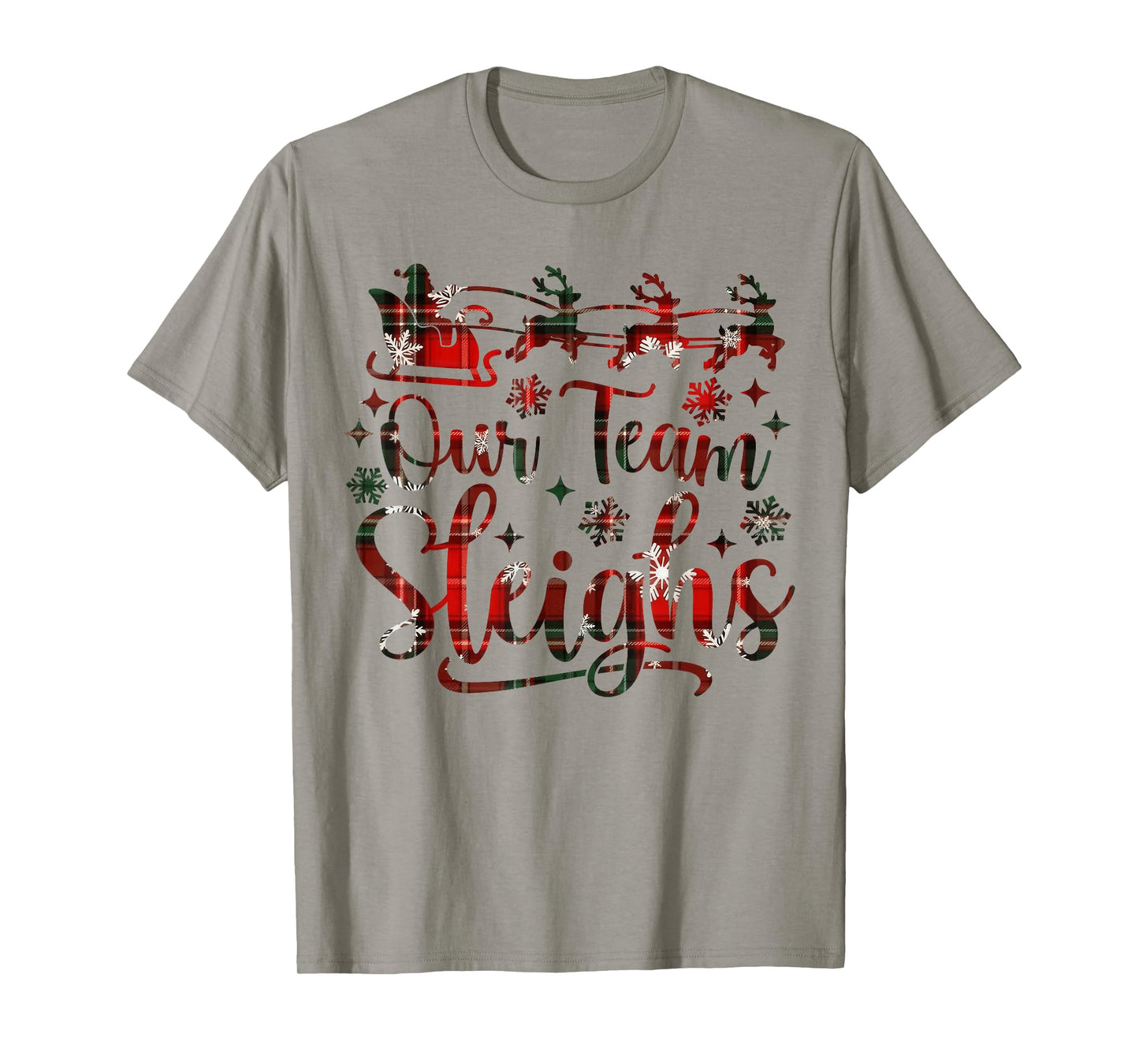 Our Team Sleighs Christmas Santa Reindeers Office Staff T-Shirt
