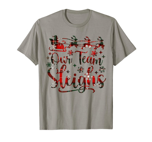 Our Team Sleighs Christmas Santa Reindeers Office Staff T-Shirt