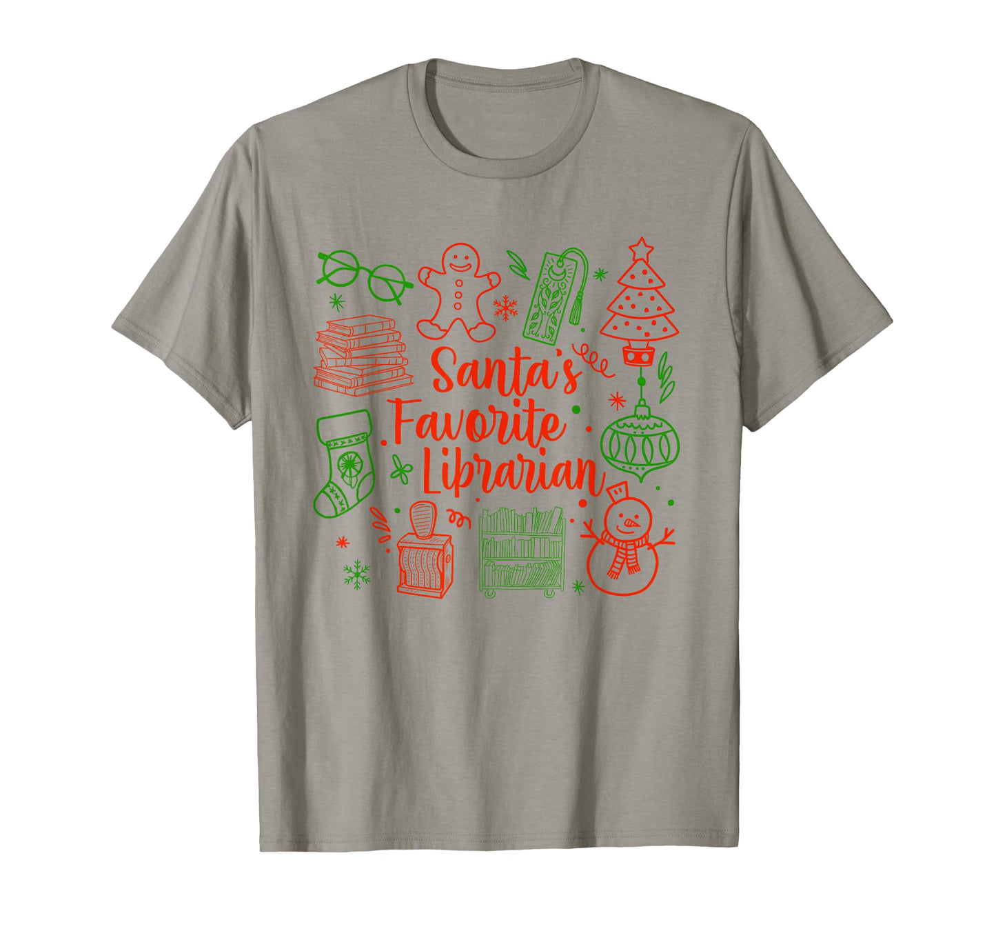 Christmas Book Lover Santa's Favorite Librarian Reading Book T-Shirt