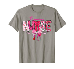 Trauma Nurse Valentine's Day Stethoscope Coquette Bow T-Shirt