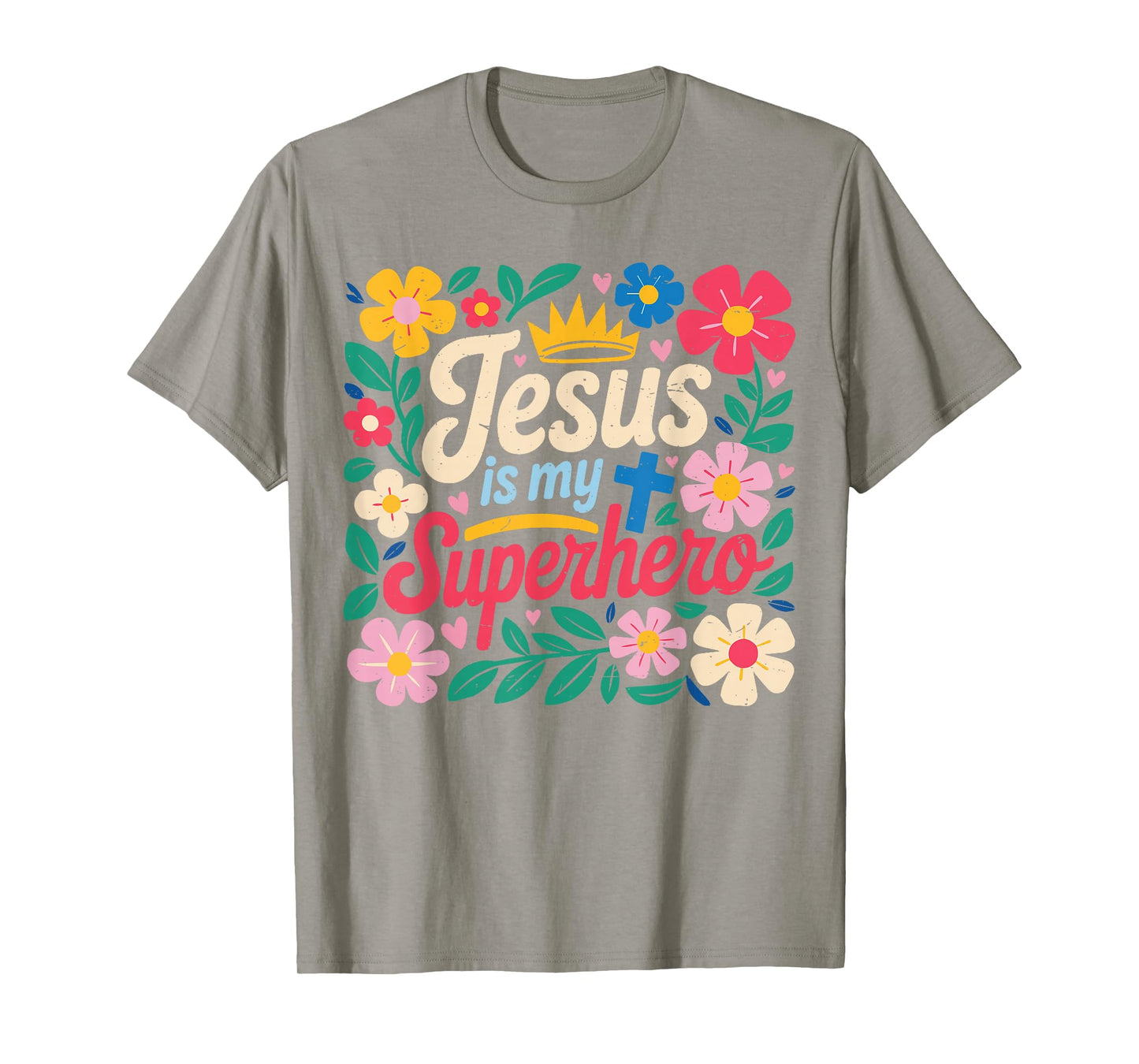 Girls Jesus is My Superhero Christian Toddler Sister God Mom T-Shirt