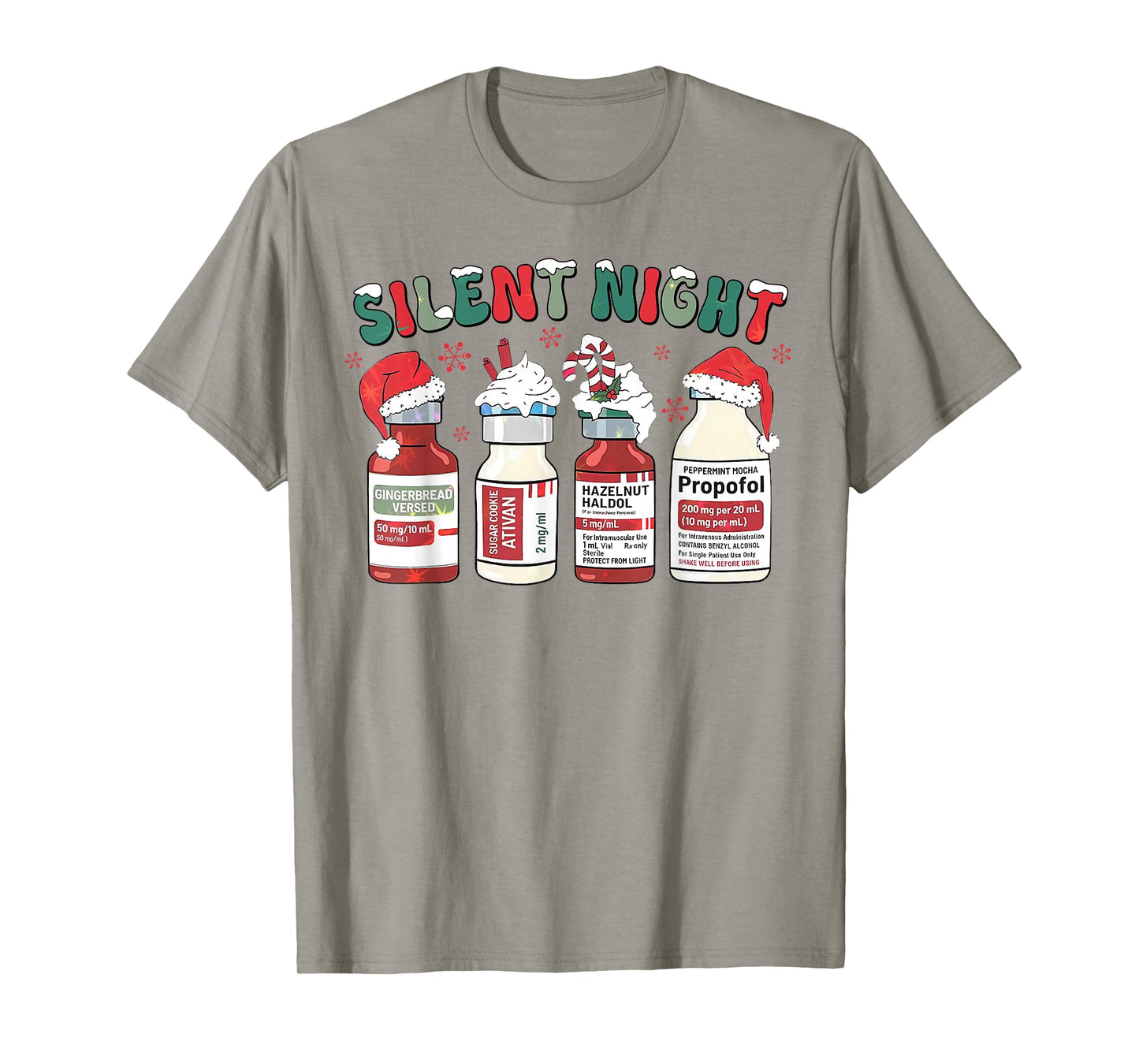 Retro Propofol Silent Night ICU Nurses Funny Merry Christmas T-Shirt