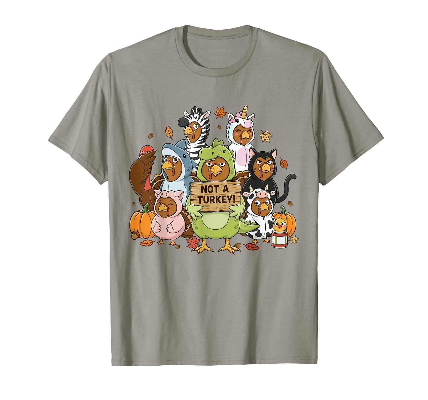 Funny Thanksgiving Turkey in Disguise Squad Animal Costumes T-Shirt