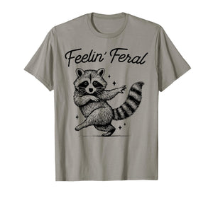Vintage Feeling Feral Raccoon Meme Funny Raccoon Men Women T-Shirt