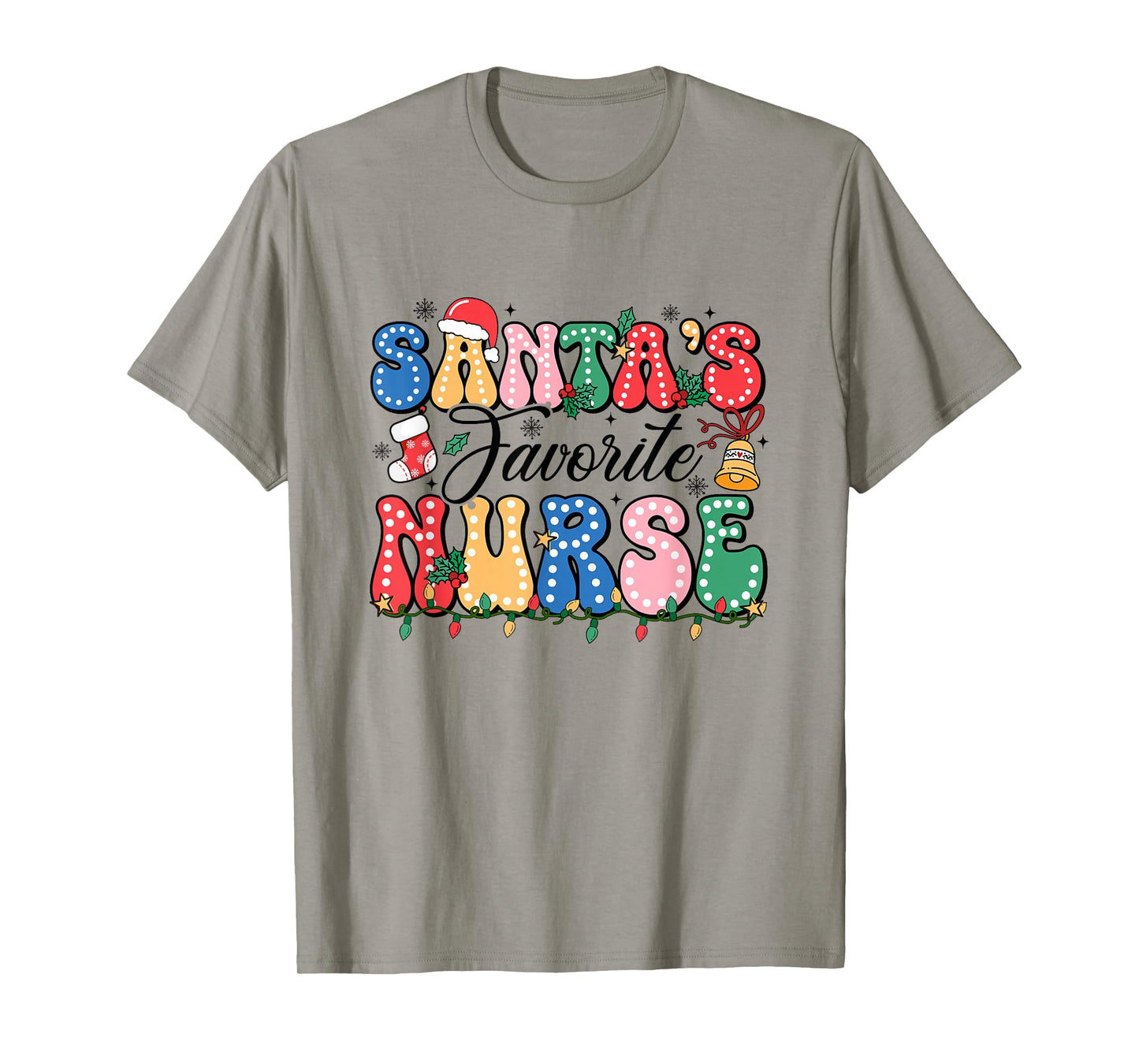 Funny Santa's Favorite Nurse Christmas Nursing Xmas T-Shirt
