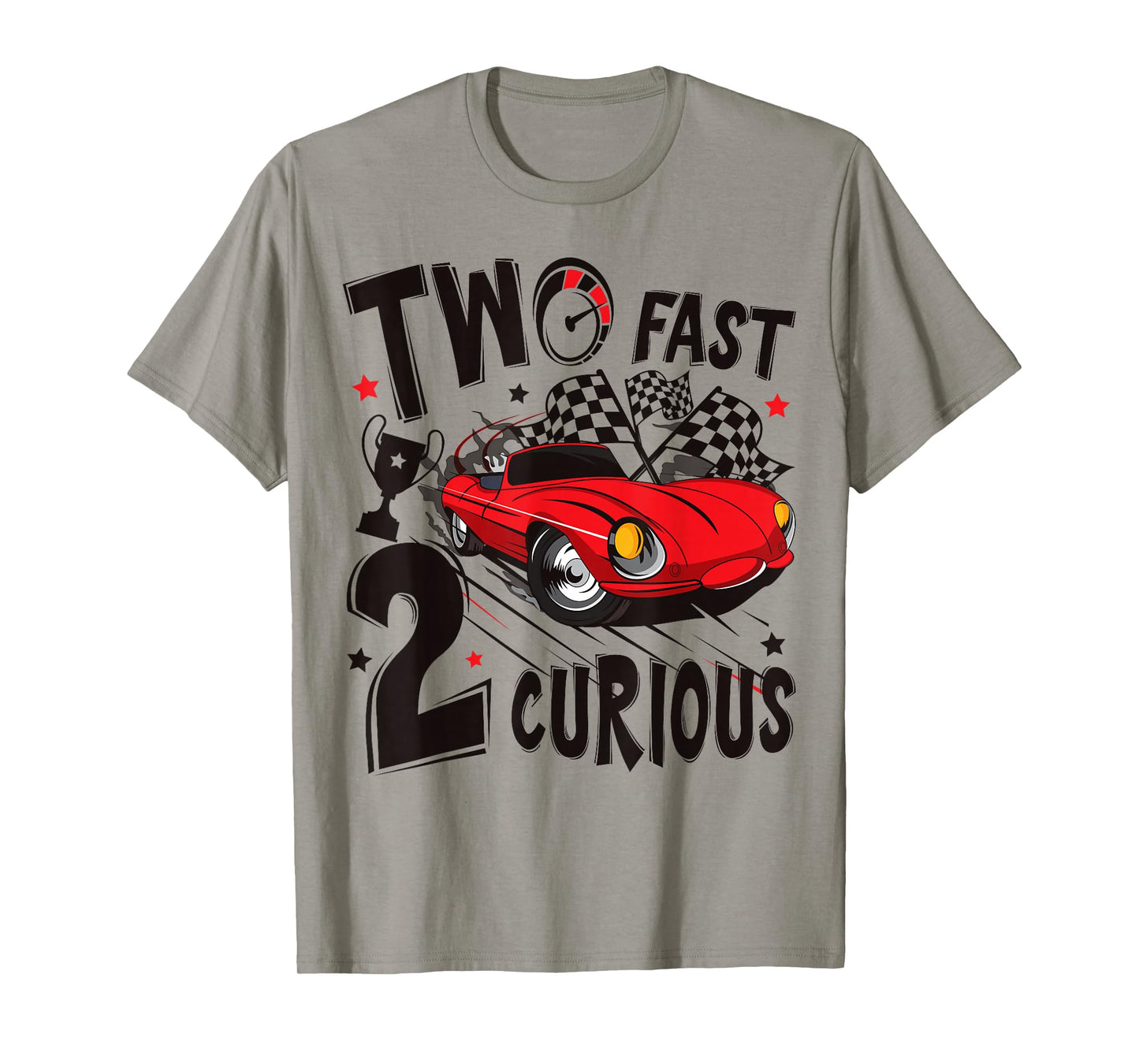 Two Fast 2 Curious Racing 2nd Birthday 2yr Year Old T-Shirt