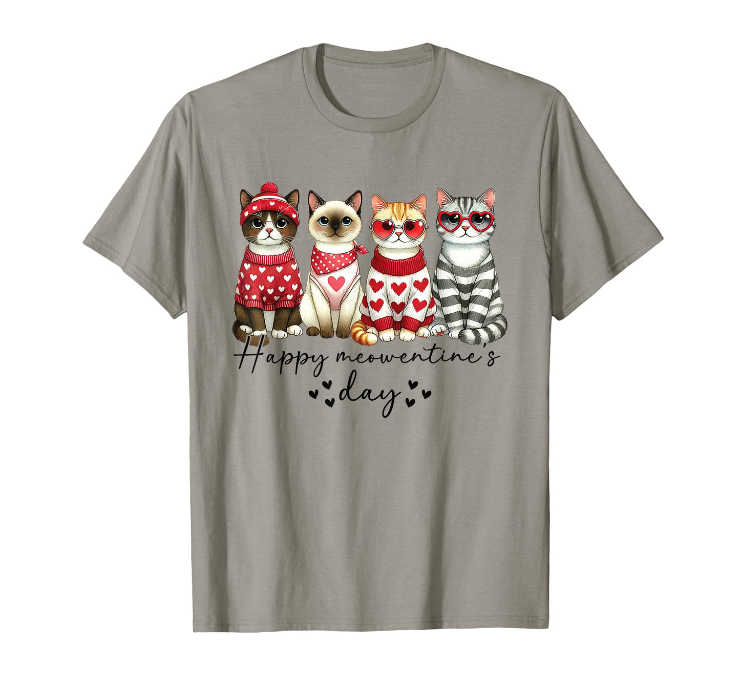 Happy Meowentine's Day Cute Valentines Funny Cat Squad T-Shirt