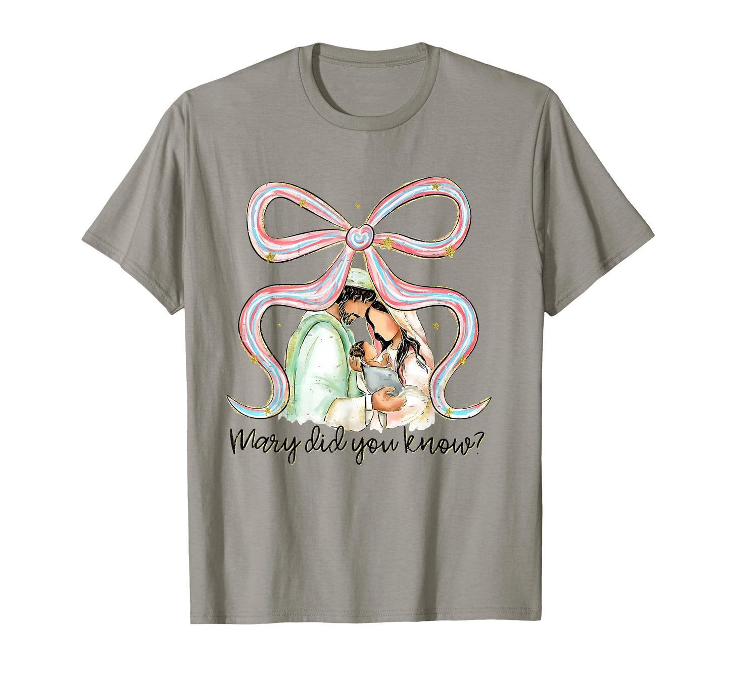 Coquette Bow Jesus Christmas Christian Mary Did You Know T-Shirt