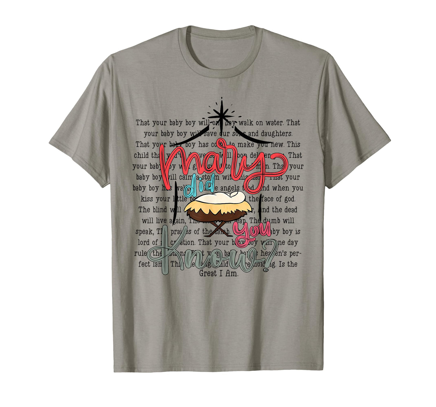 Mary Did You Know Christian Bible Verse Christmas Jesus T-Shirt