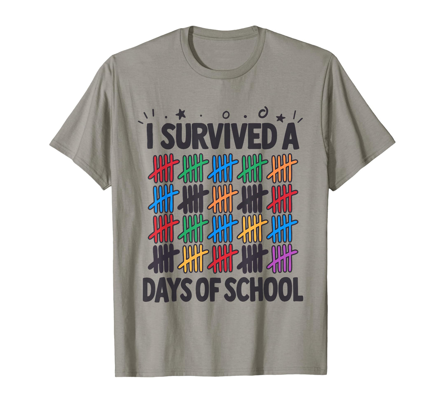 I Survived A 100 Days of School Tally Marks T-Shirt