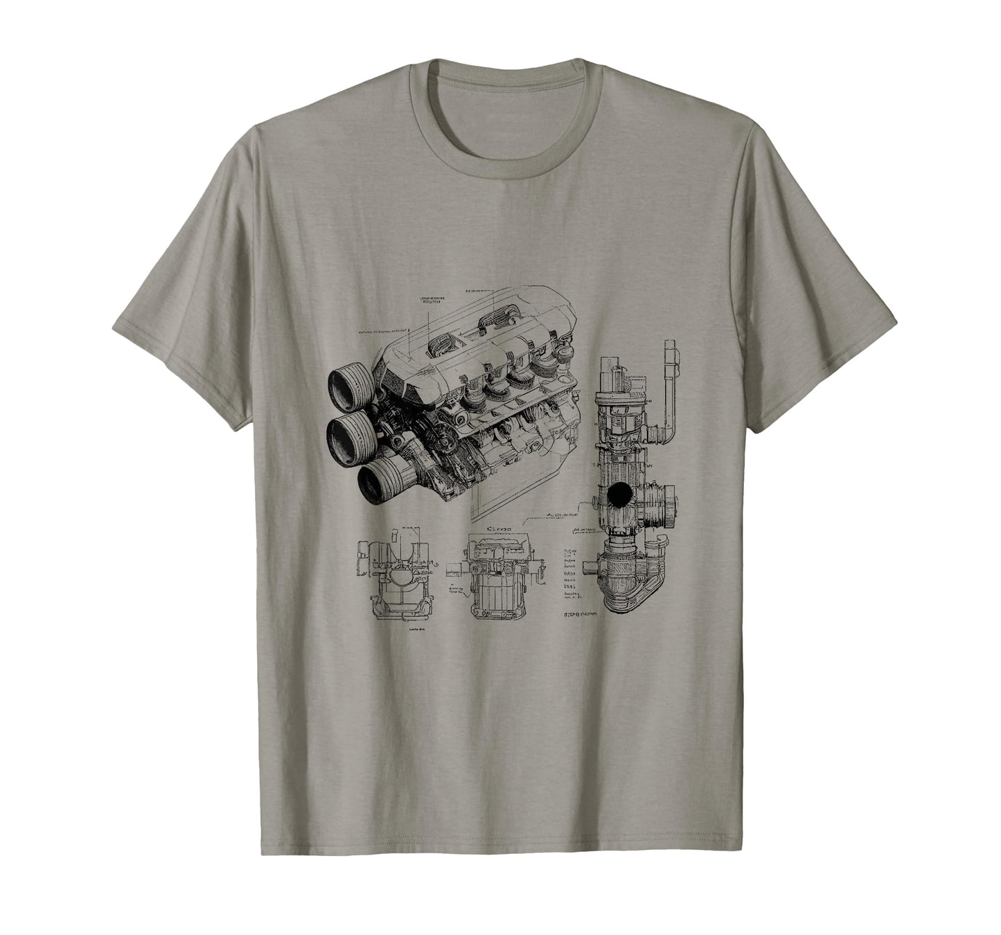 Mechanics Car Enthusiast Gifts Men Engine Pieces Cars T-Shirt