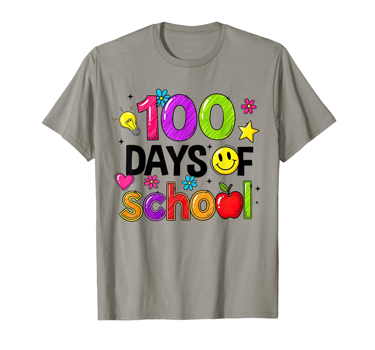 100 Days of School Smile Face 100th Day Brighter Teacher Kid T-Shirt