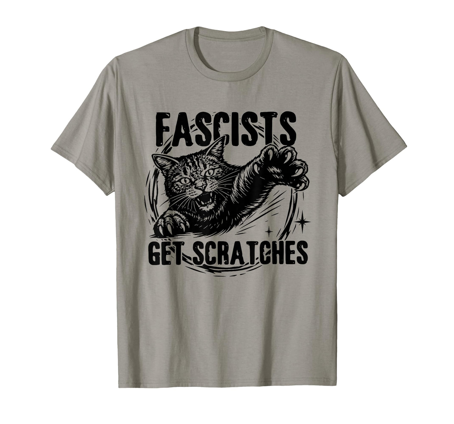 Vintage Black Cats Against Fascists Get Scratches T-Shirt