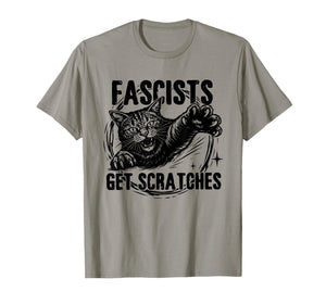 Vintage Black Cats Against Fascists Get Scratches T-Shirt