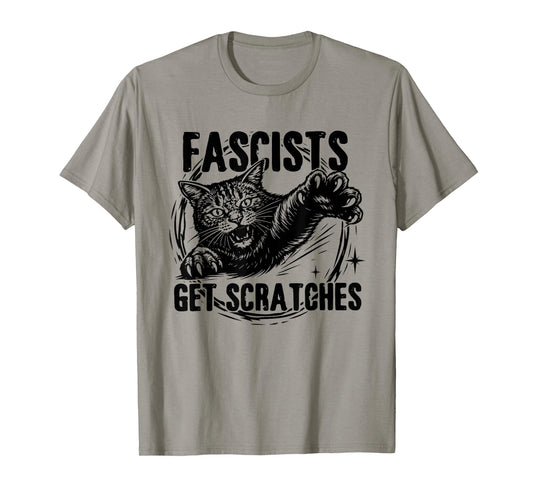 Vintage Black Cats Against Fascists Get Scratches T-Shirt