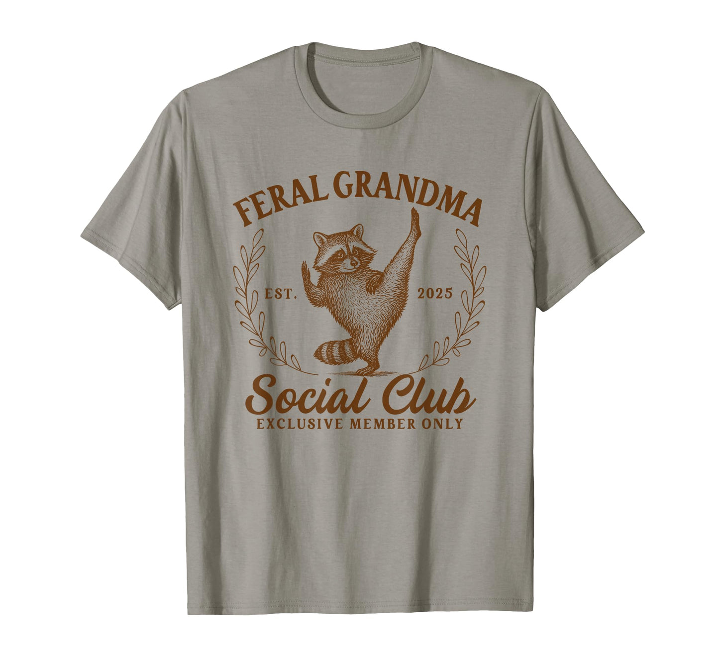Raccoon Grandmother Feral Grandma Social Club 2025 Gigi Nana T-Shirt